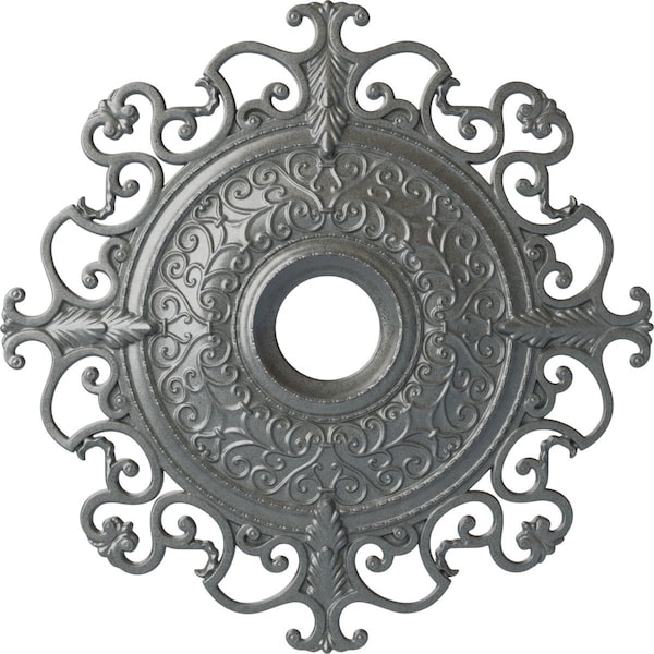 Ekena Millwork Orleans Ceiling Medallion (Fits Canopies up to 8 1/4"), 38 3/8"OD x 6 5/8"ID x 2 7/8"P, Platinum CM38OLPLS - main